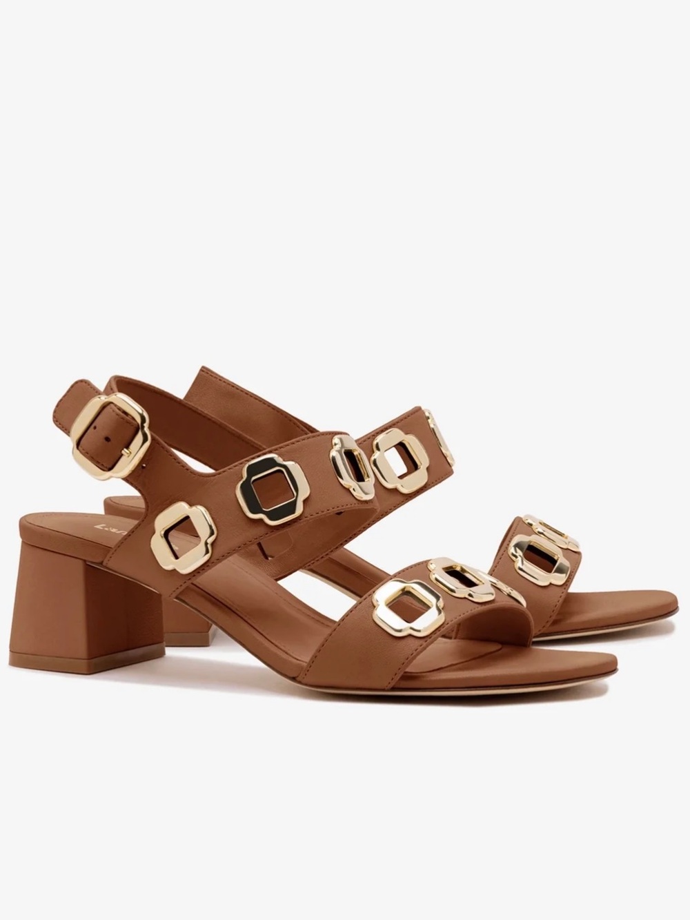 Larroude Milan Sandal In Caramel Leather 9